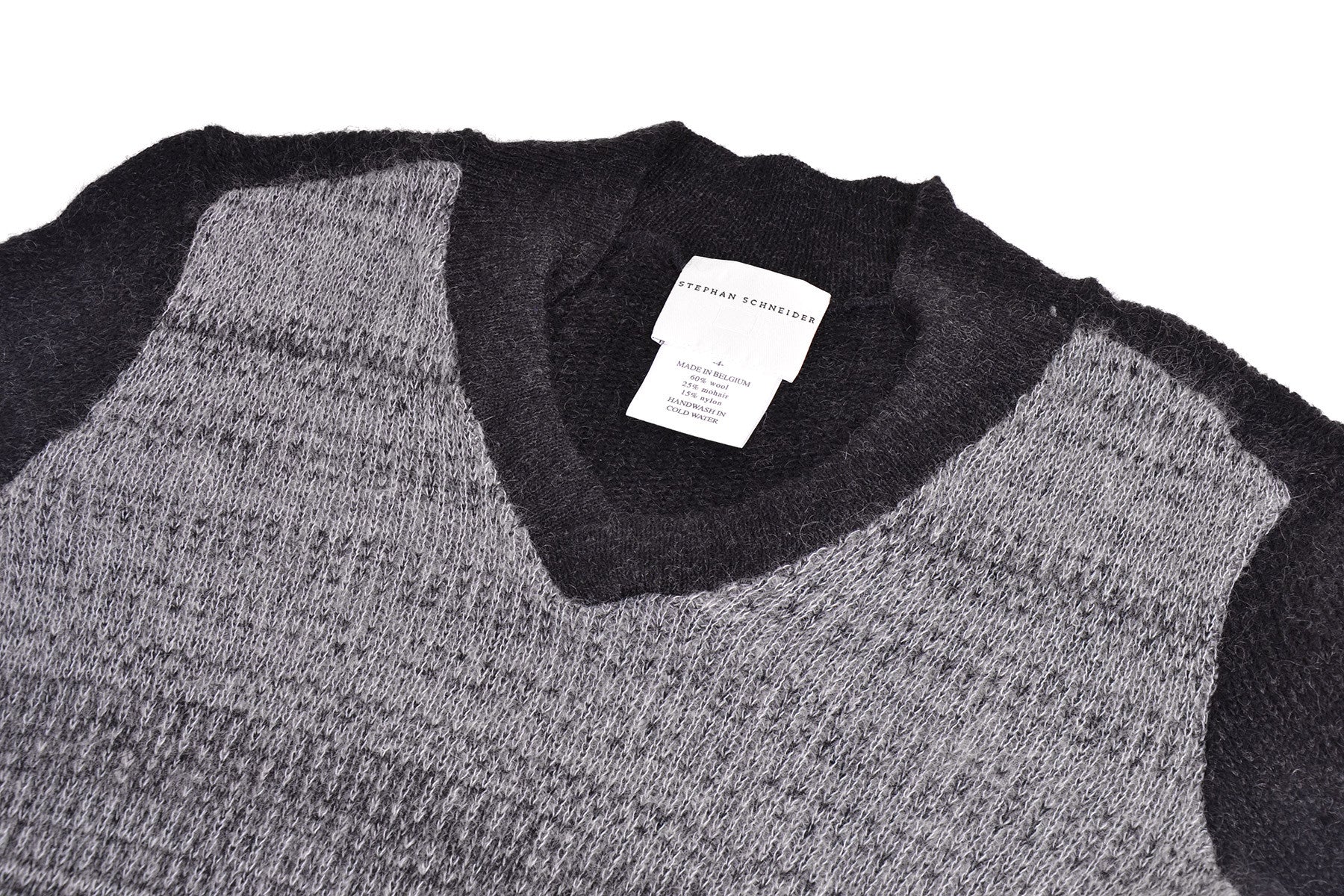 2005 A/W MOHAIR "CHAIN" V-NECK SWEATER WITH CONTRASTING FRONT