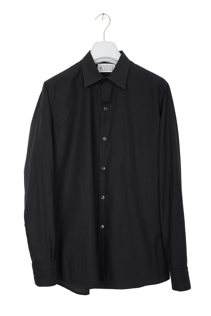 2005 A/W BLACK SHIRT WITH EXCESS FABRIC DETAIL