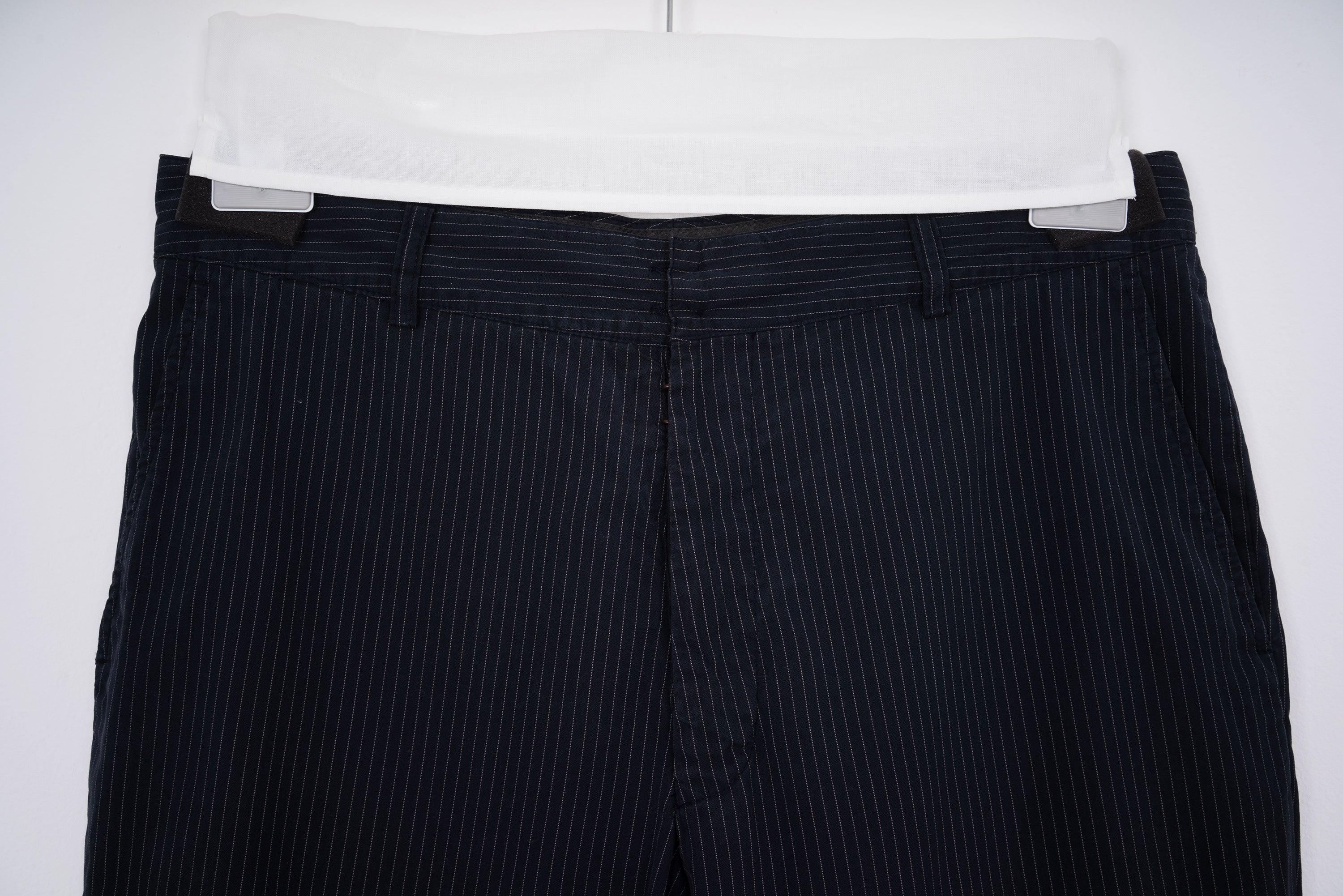 2002 S/S ANATOMIC PANTS IN DARK BLUE PINSTRIPE COTTON