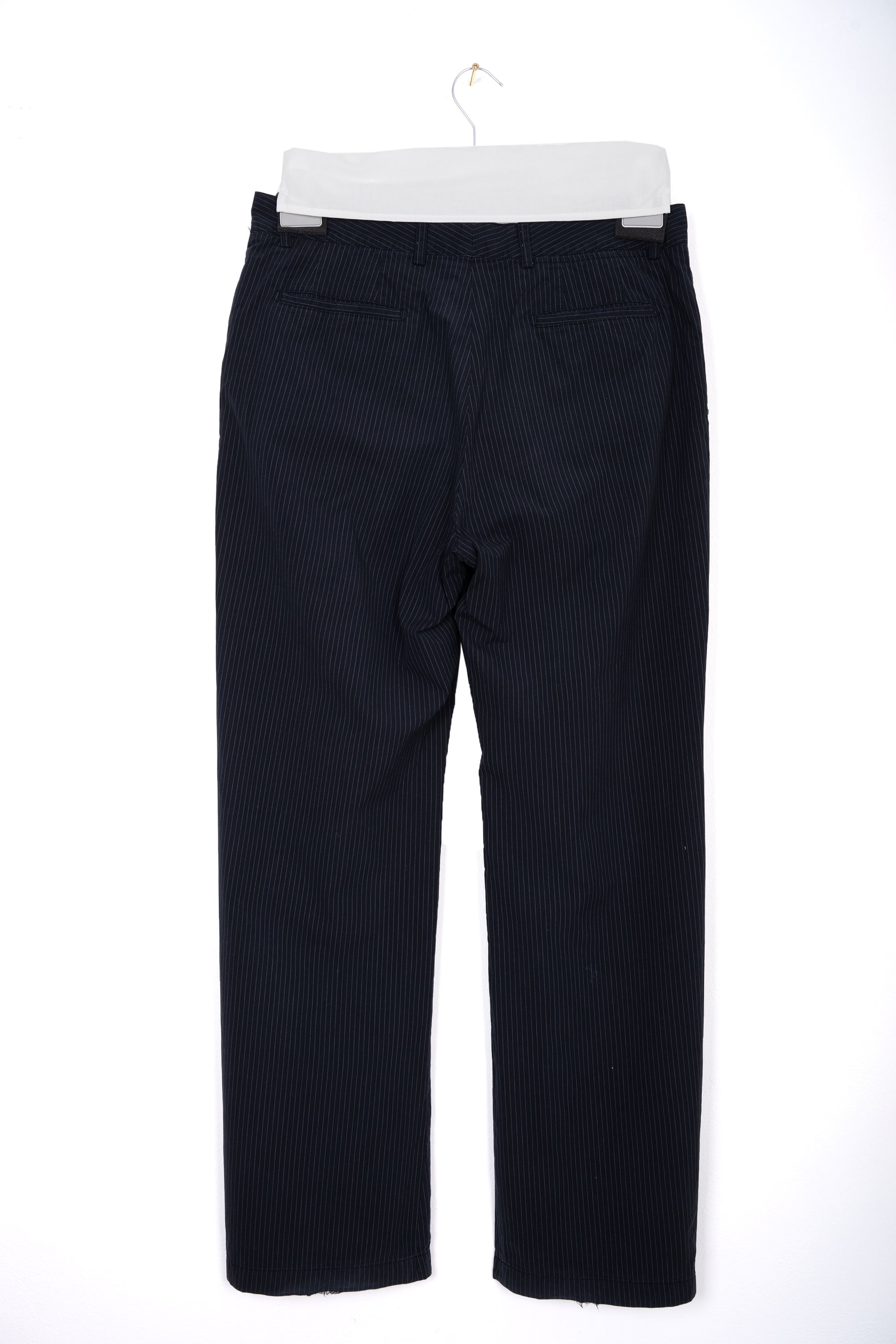 2002 S/S ANATOMIC PANTS IN DARK BLUE PINSTRIPE COTTON