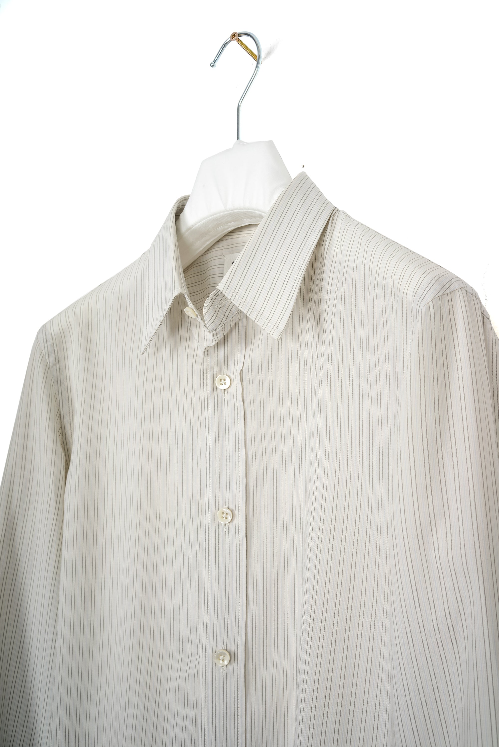 2007 S/S STRIPED BUTTON DOWN SHIRT IN SILK & COTTON