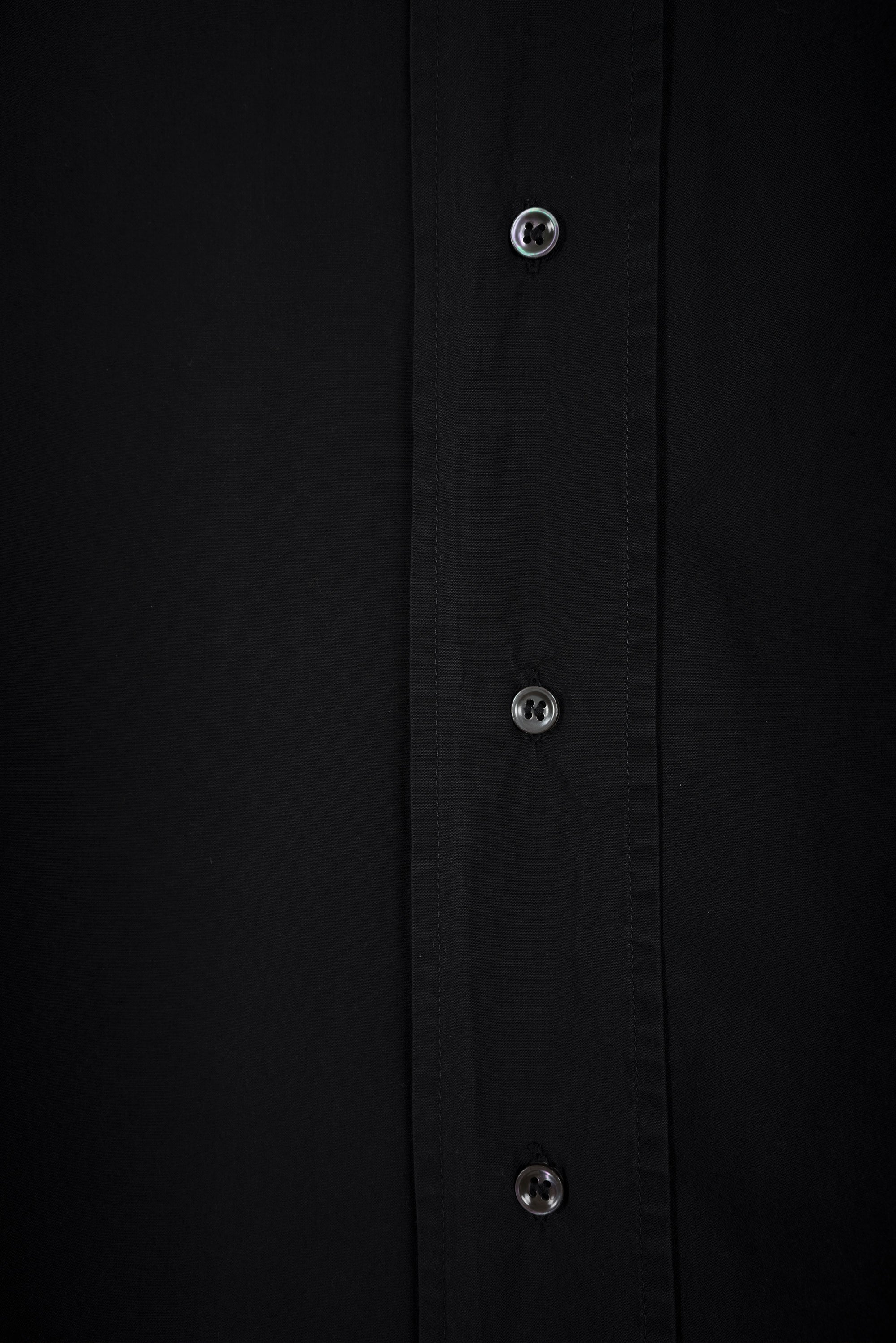 2002 A/W BLACK COTTON SHIRT WITH WIDE FRONT PLACKET