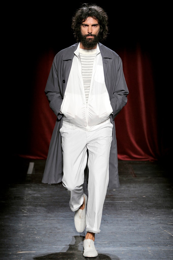 2012 S/S WHITE COTTON TROUSERS IN DOUBLE LAYERED COTTON