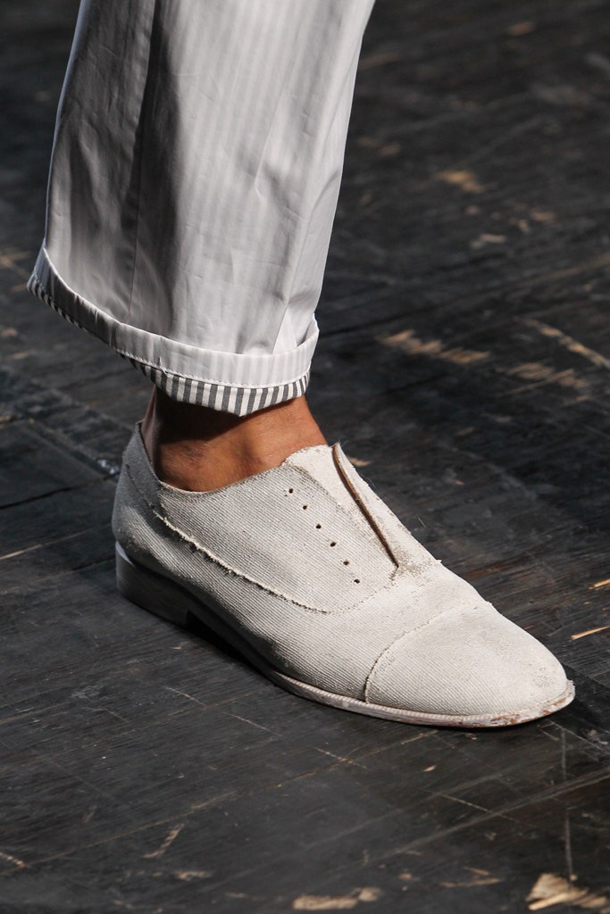 2012 S/S WHITE COTTON TROUSERS IN DOUBLE LAYERED COTTON