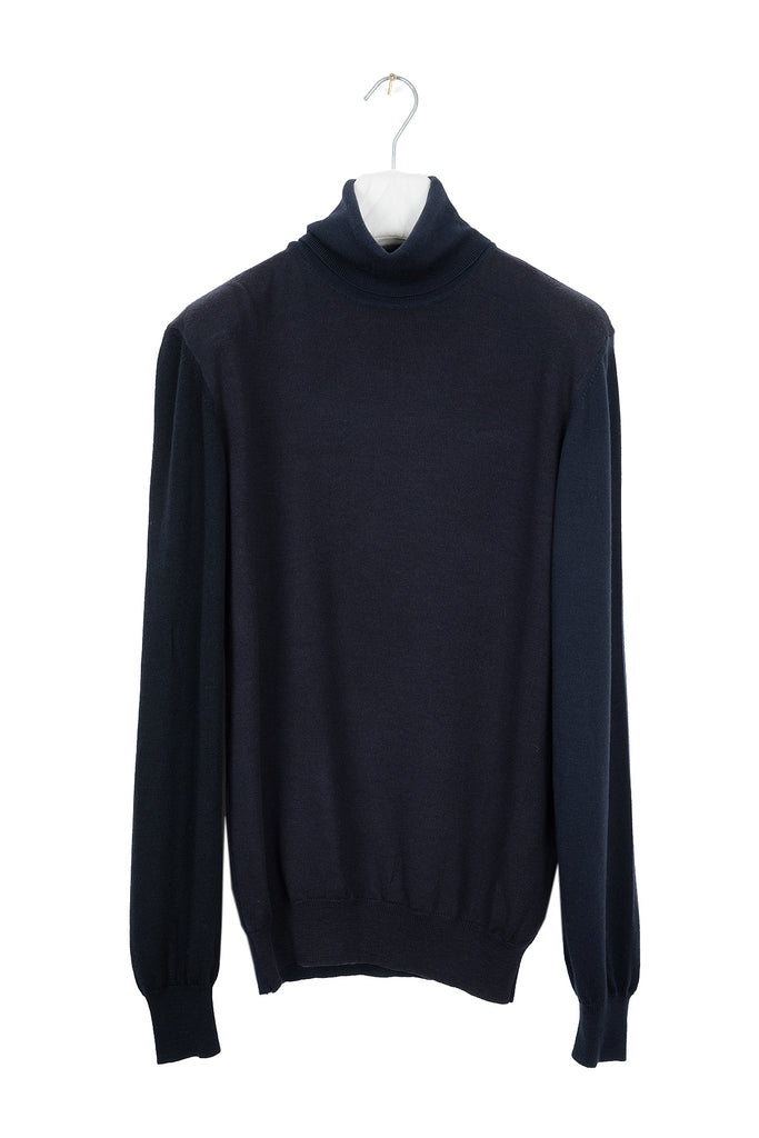 2006 A/W TRICOLOUR HIGHNECK IN BLUE WOOL