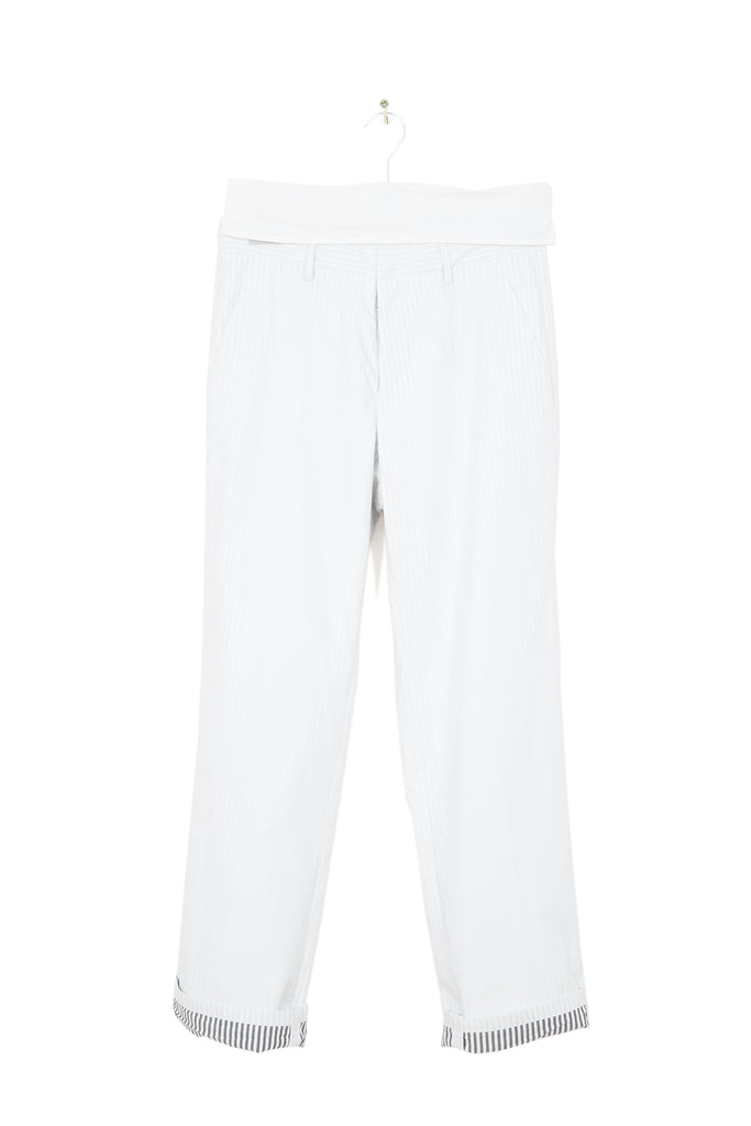 2012 S/S WHITE COTTON TROUSERS IN DOUBLE LAYERED COTTON