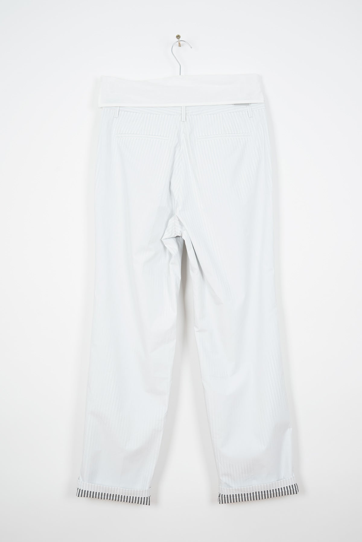 2012 S/S WHITE COTTON TROUSERS IN DOUBLE LAYERED COTTON