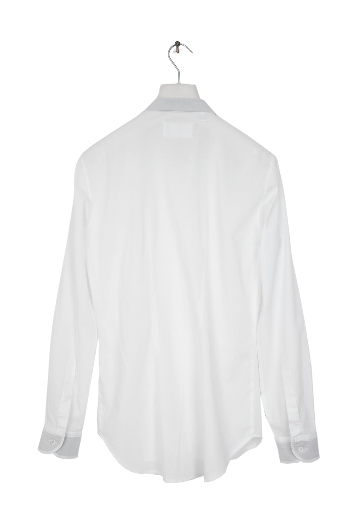 2007 A/W WHITE HIDDEN PLACKET SHIRT WITH CUFF AND COLLAR LINING DETAIL