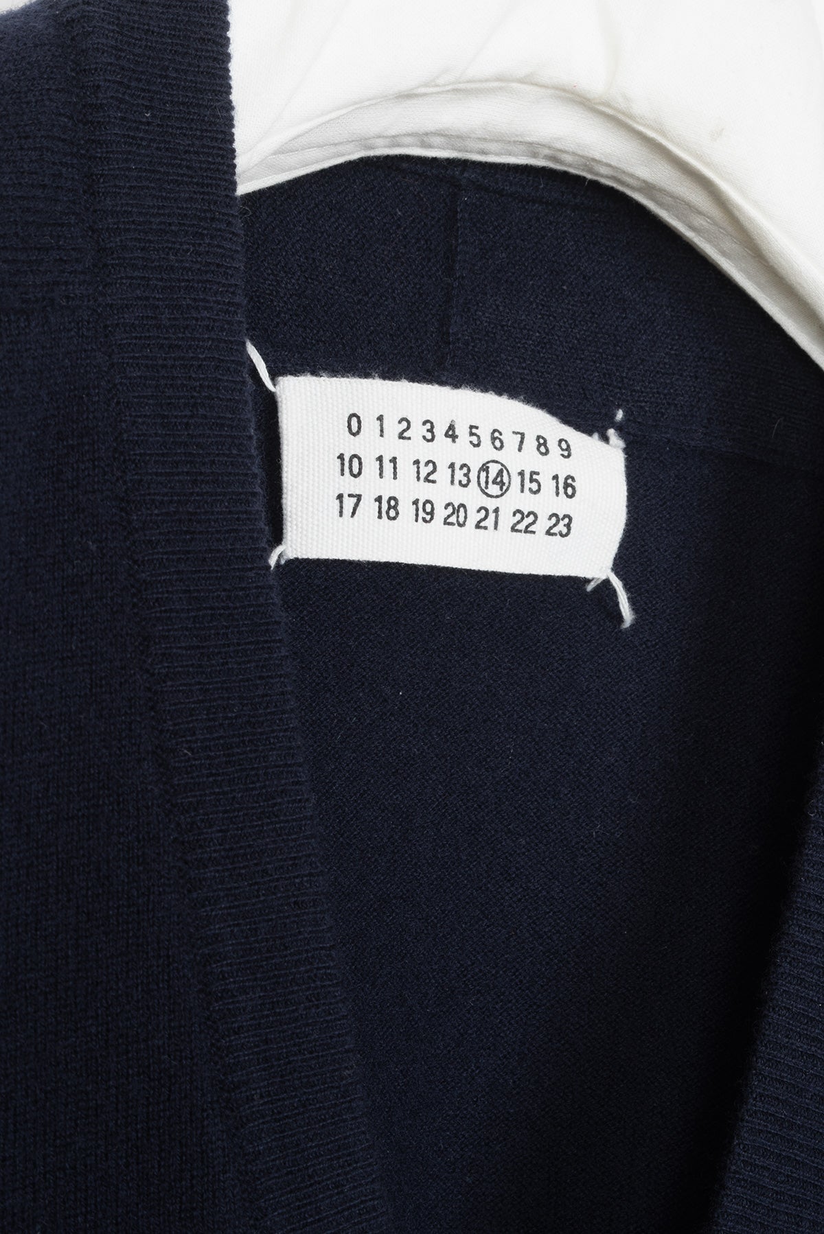 2009 A/W DARK BLUE WOOL CARDIGAN WITH LAMB LEATHER ELBOW PATCHES