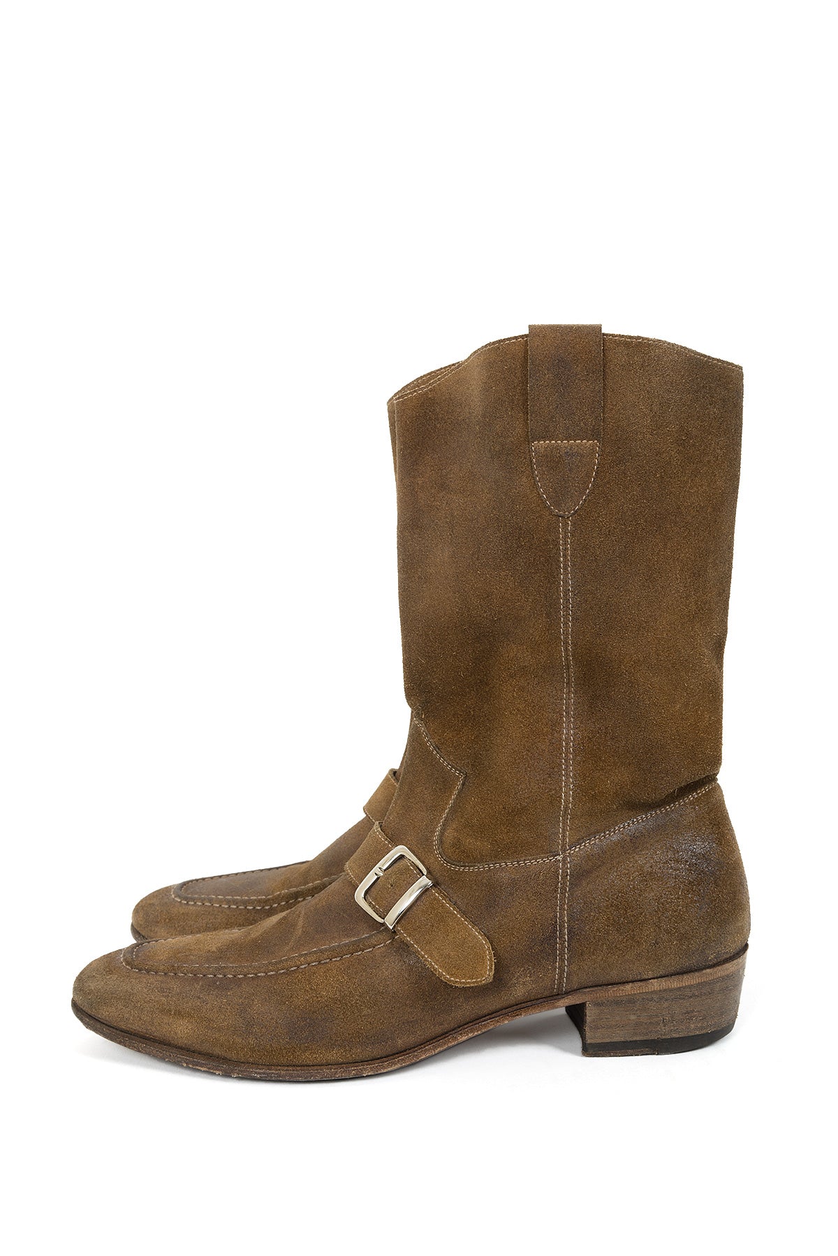 2005 A/W BUCKLE BOOTS IN AGED REVERESED LEATHER