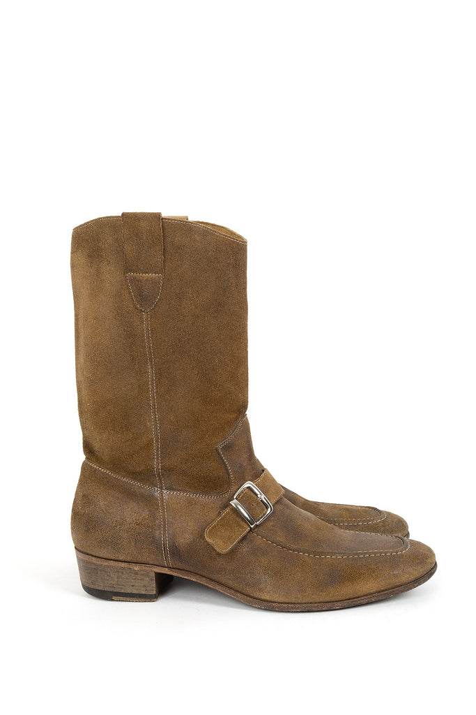 2005 A/W BUCKLE BOOTS IN AGED REVERESED LEATHER