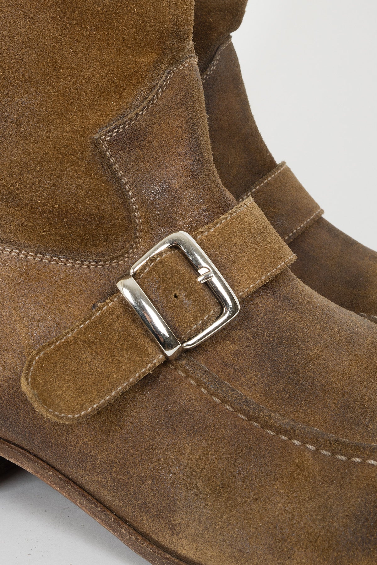 2005 A/W BUCKLE BOOTS IN AGED REVERESED LEATHER