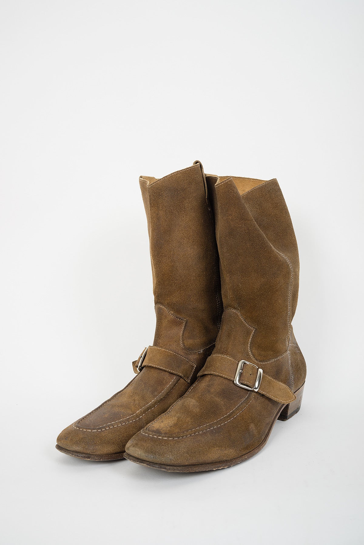 2005 A/W BUCKLE BOOTS IN AGED REVERESED LEATHER