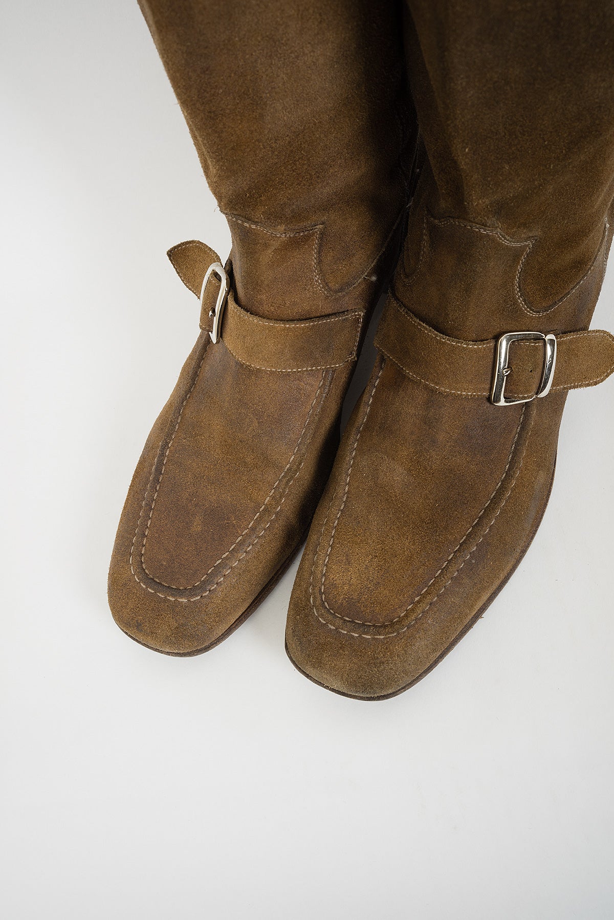 2005 A/W BUCKLE BOOTS IN AGED REVERESED LEATHER