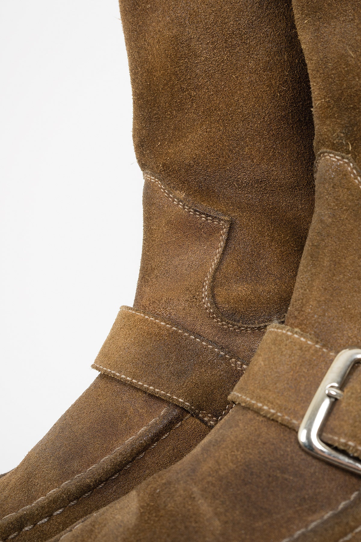2005 A/W BUCKLE BOOTS IN AGED REVERESED LEATHER
