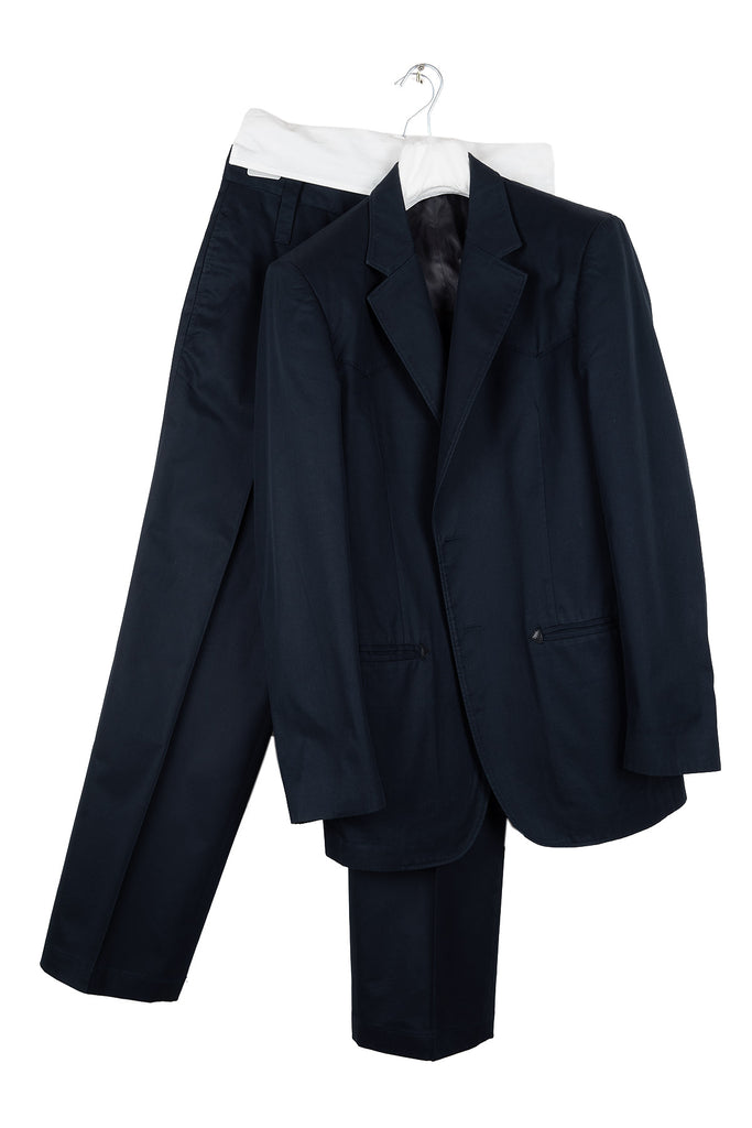 2005 S/S FRONT YOKE WESTERN SUIT IN BLUE COTTON