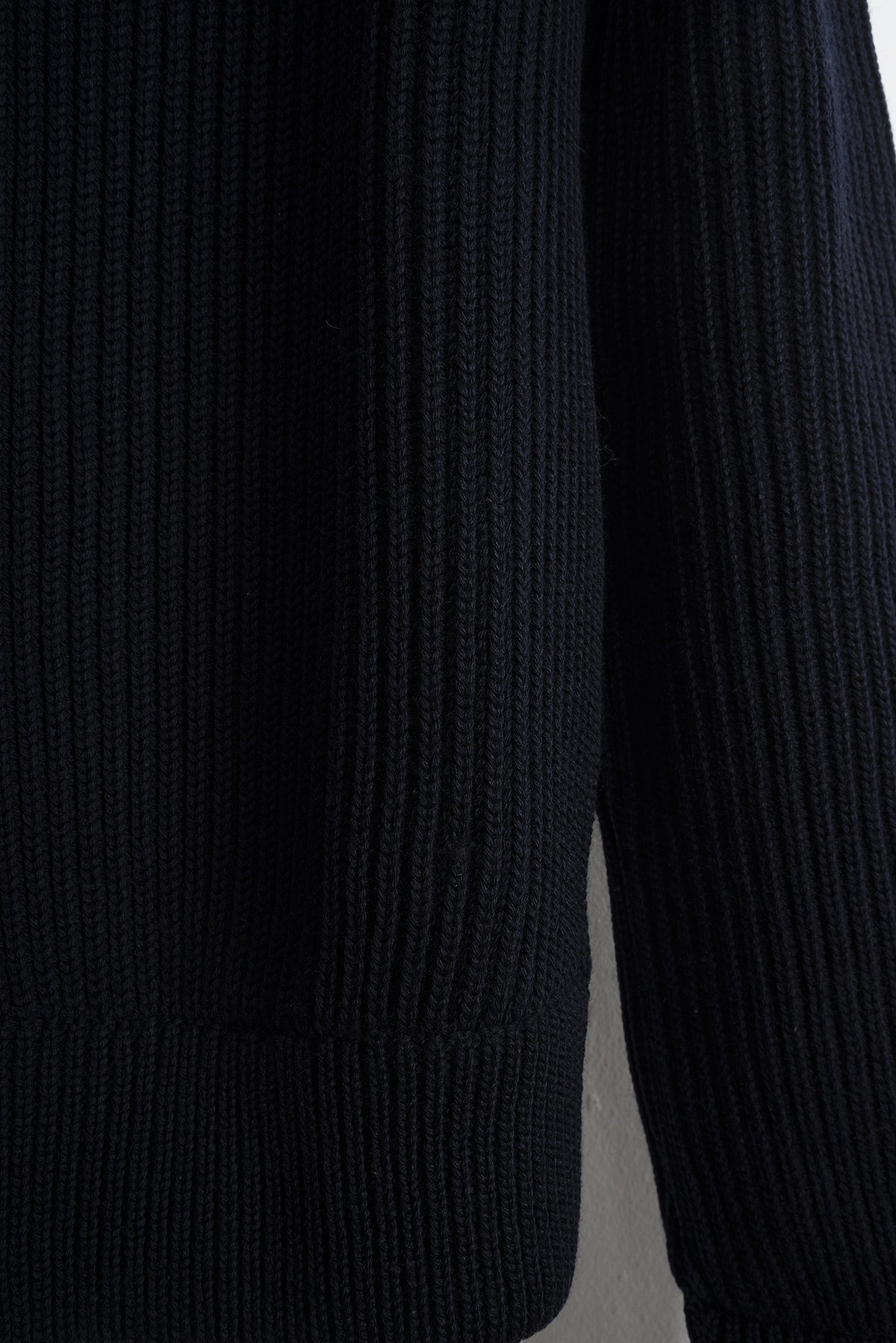2005 A/W "CAMIONNEUR" ZIPPED CARDIGAN IN DARK BLUE WOOL