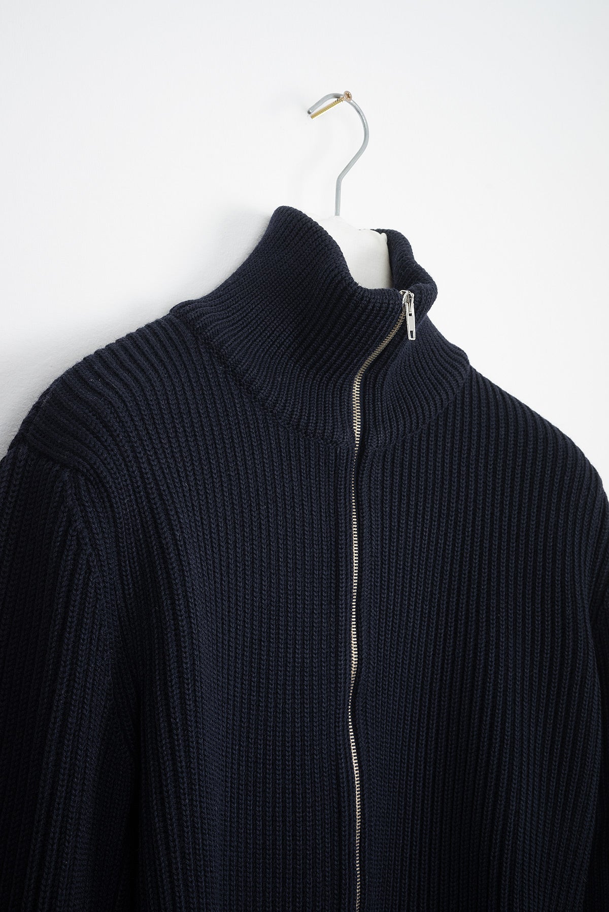 2005 A/W "CAMIONNEUR" ZIPPED CARDIGAN IN DARK BLUE WOOL