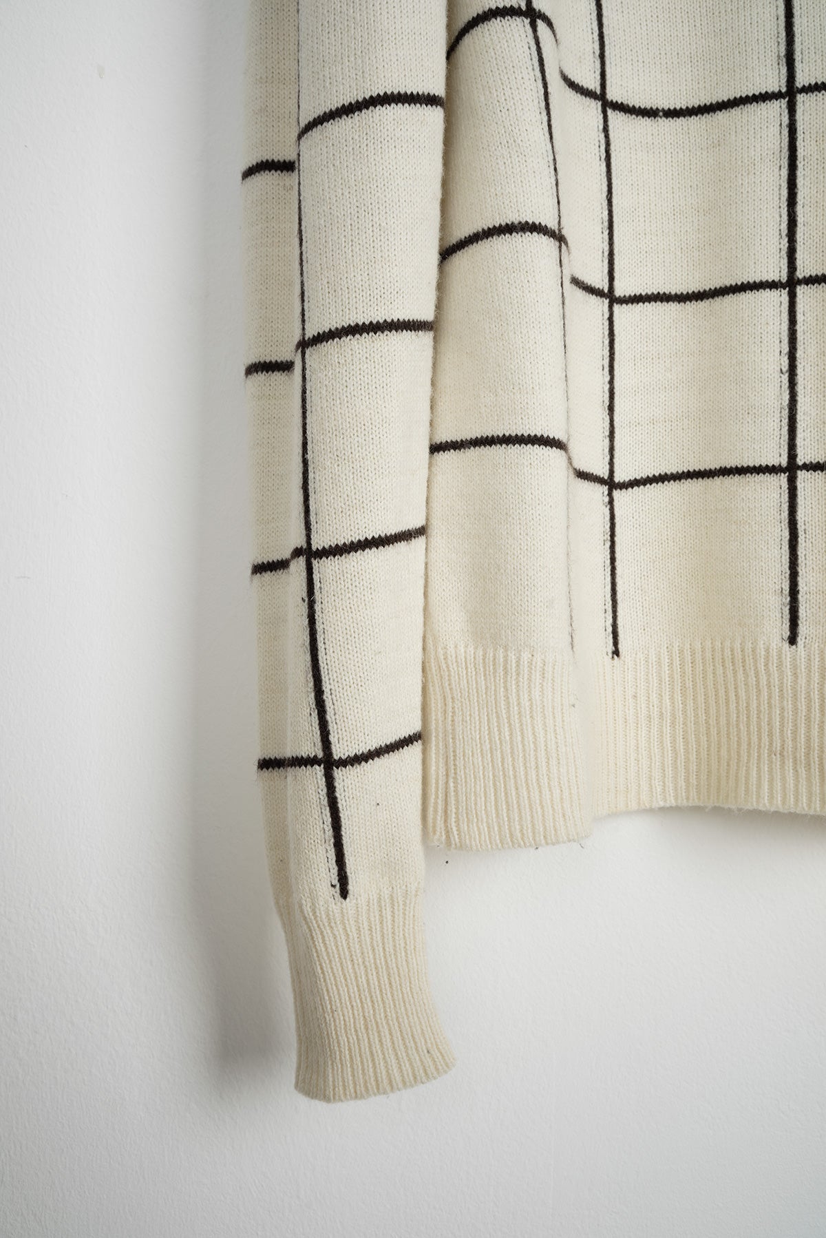 2002 A/W CHECKED CREAM WOOL SWEATER BY MISS DEANNA