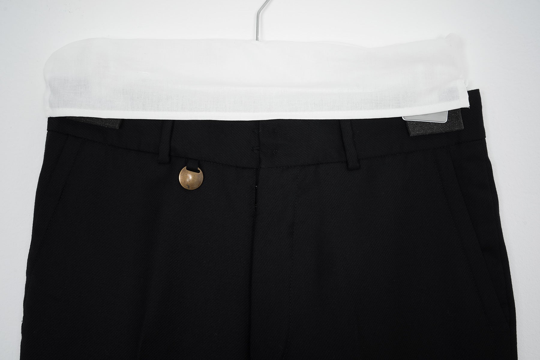 2002 A/W WIDE CUT BLACK ANATOMIC WOOL TROUSERS