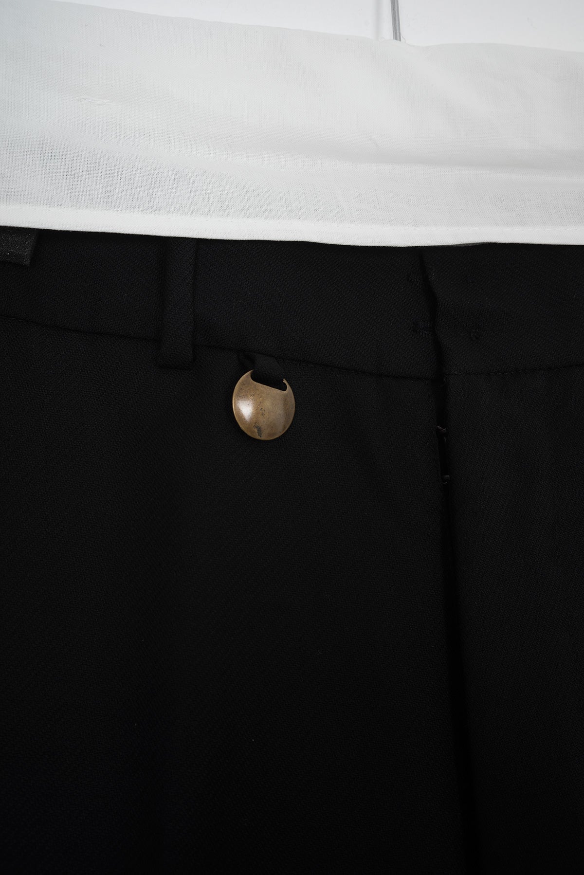 2002 A/W WIDE CUT BLACK ANATOMIC WOOL TROUSERS