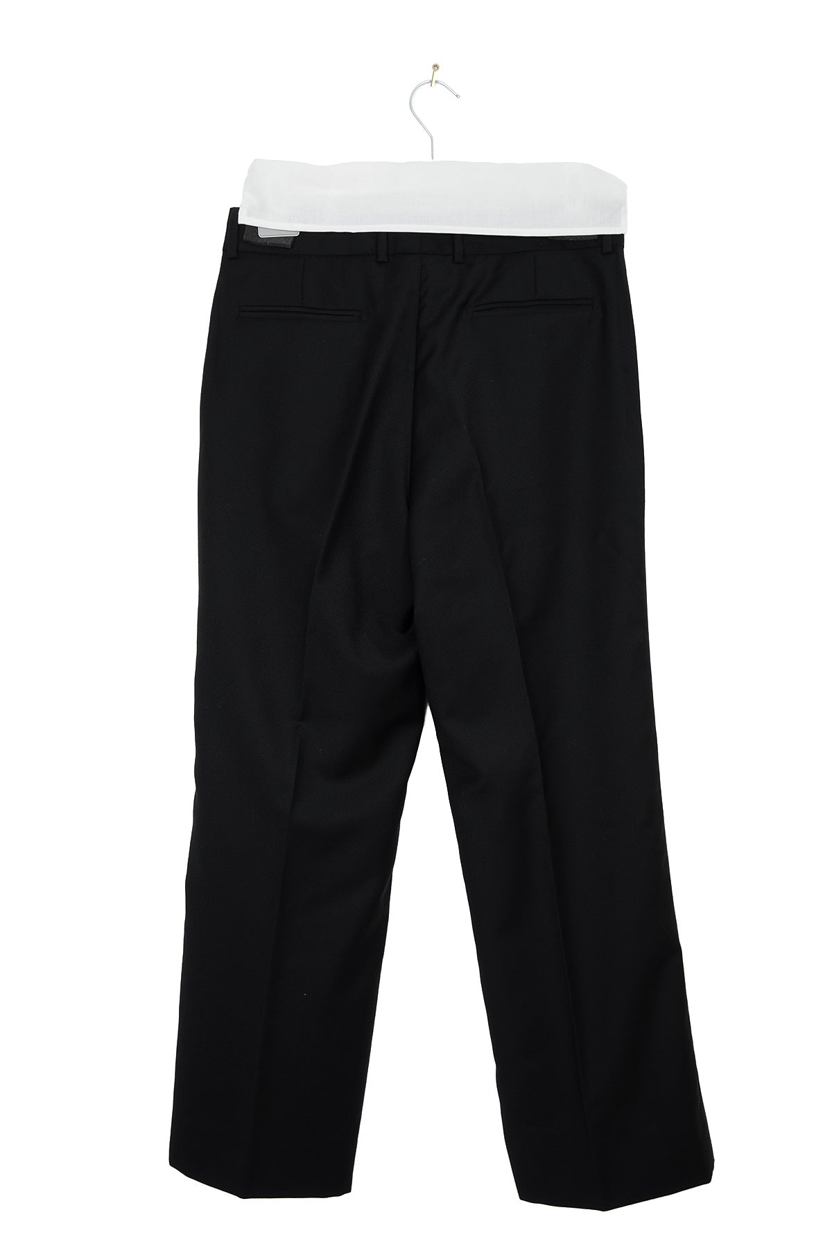 2002 A/W WIDE CUT BLACK ANATOMIC WOOL TROUSERS