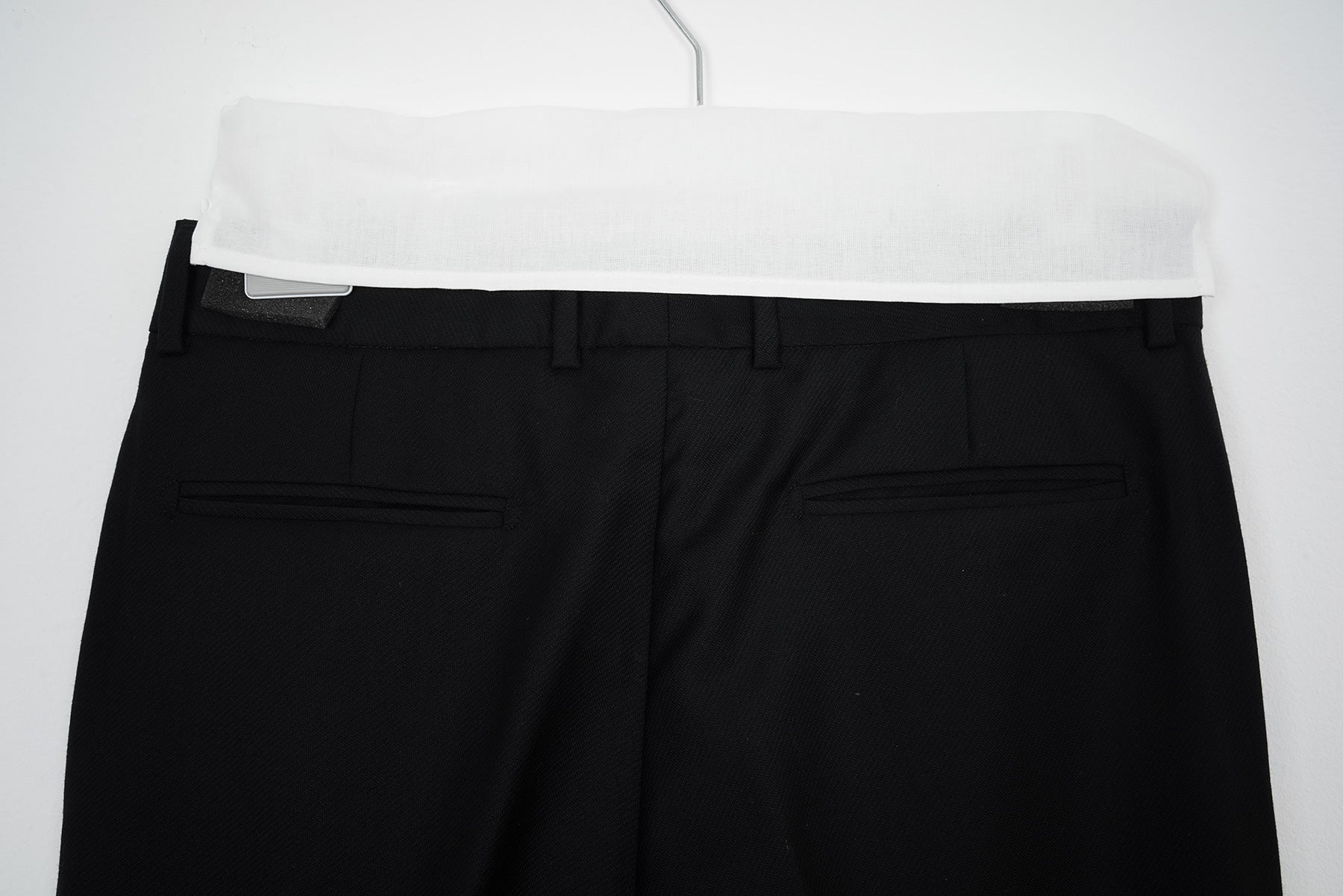 2002 A/W WIDE CUT BLACK ANATOMIC WOOL TROUSERS