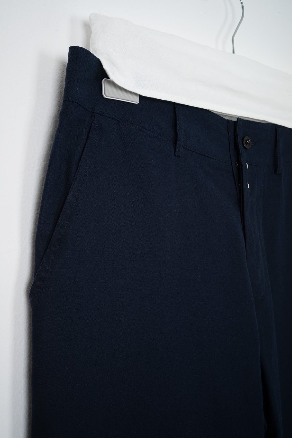 2000 S/S NAVY BLUE MILITARY WIDE CUT COTTON PANTS