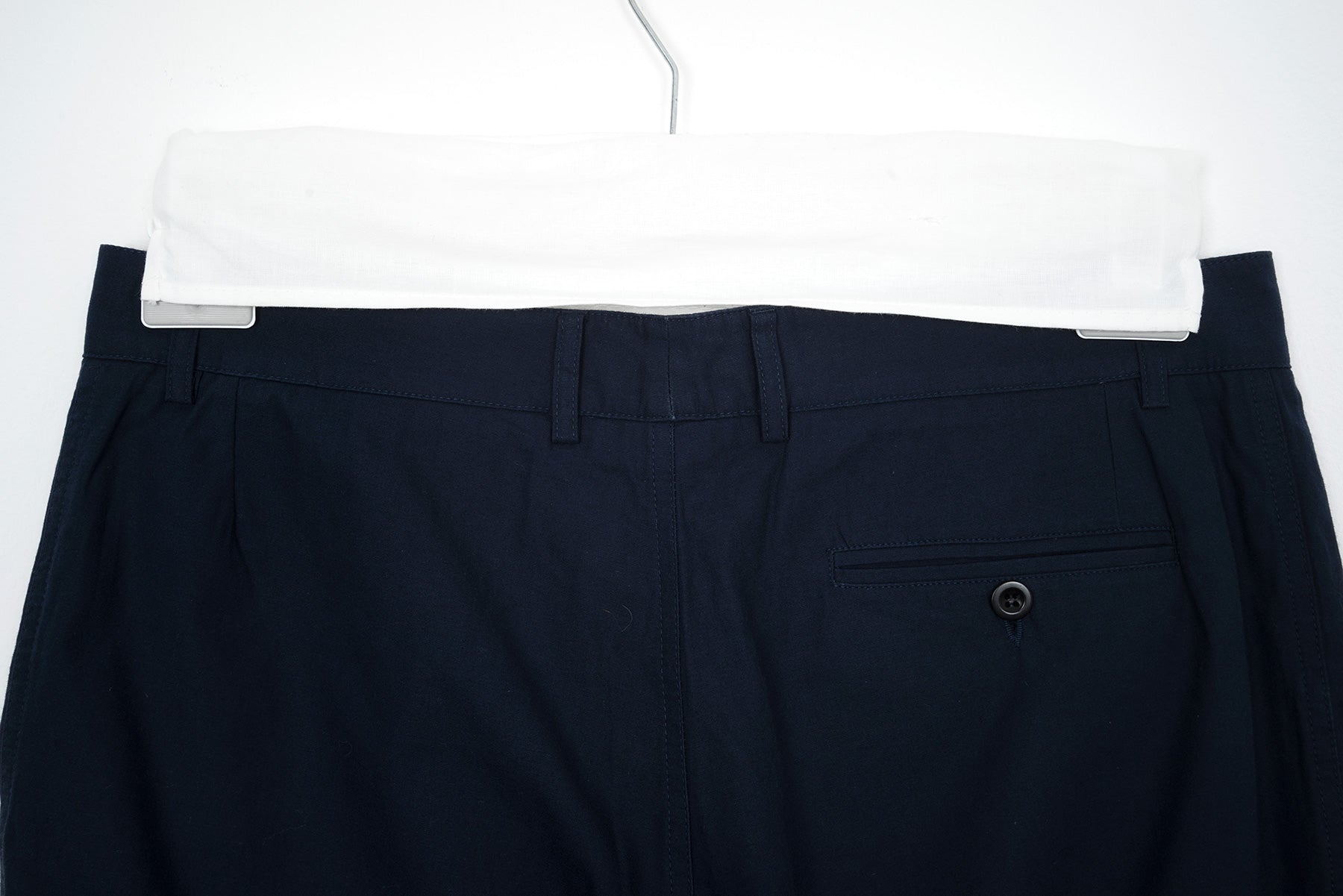 2000 S/S NAVY BLUE MILITARY WIDE CUT COTTON PANTS