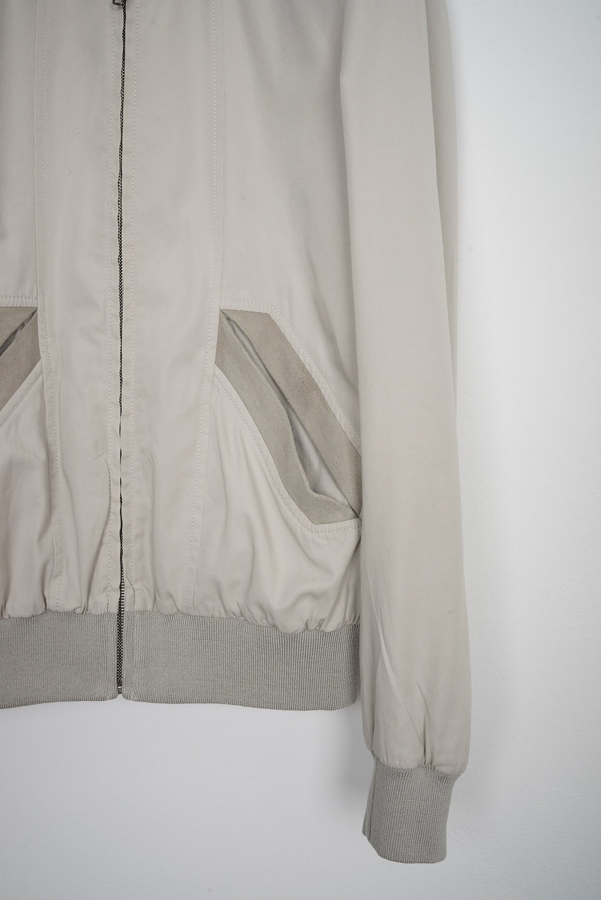 2008 S/S COTTON BOMBER JACKET WITH SUEDE INSERTS