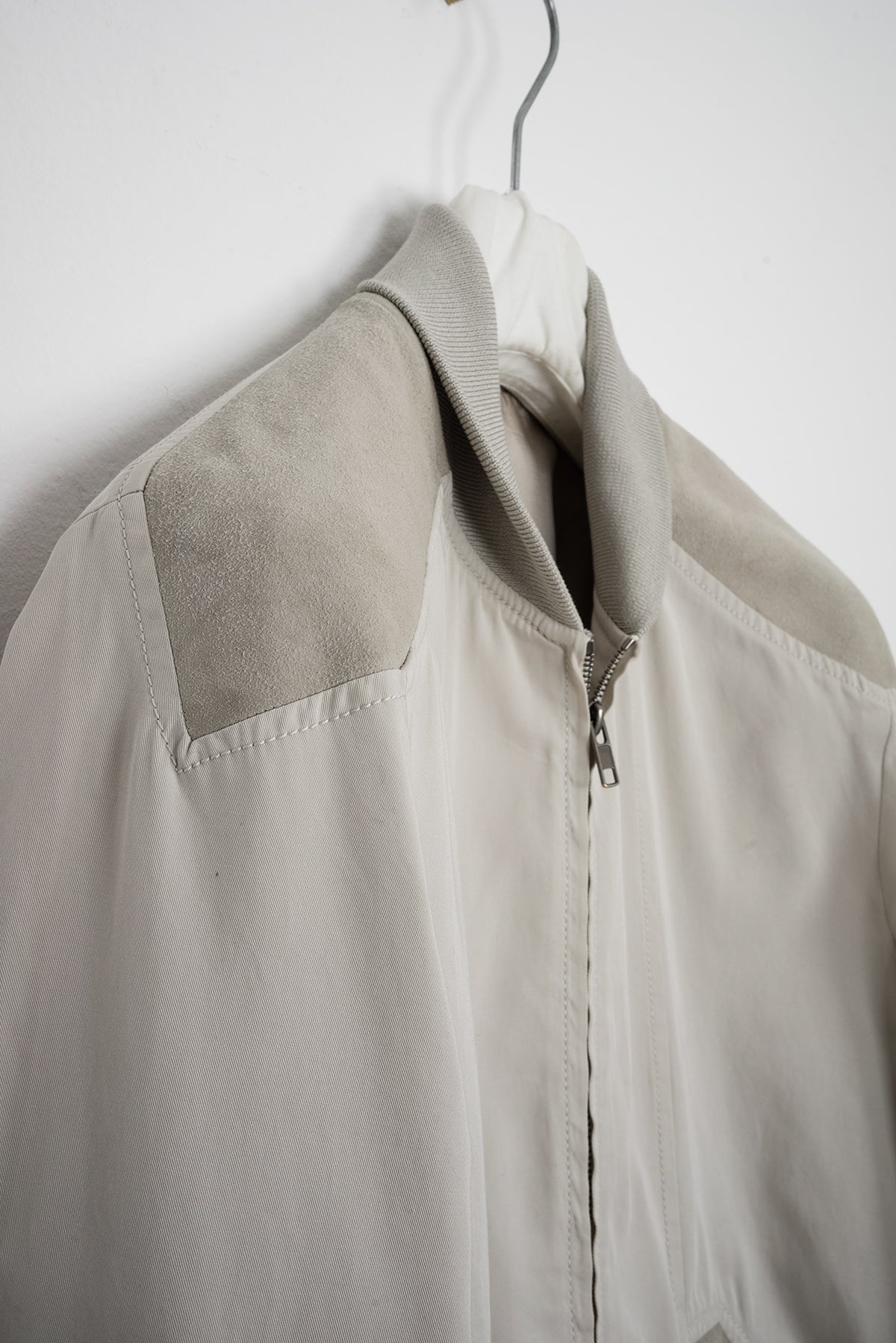 2008 S/S COTTON BOMBER JACKET WITH SUEDE INSERTS