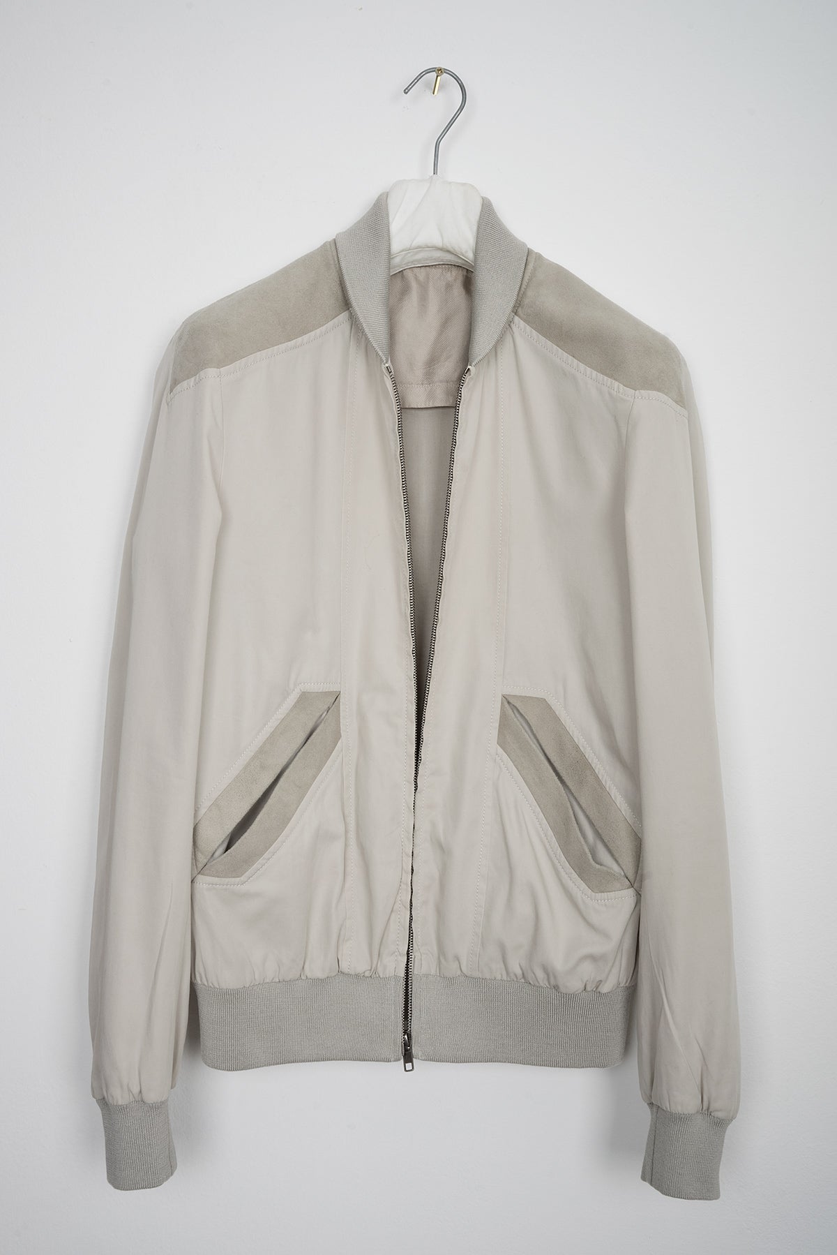 2008 S/S COTTON BOMBER JACKET WITH SUEDE INSERTS