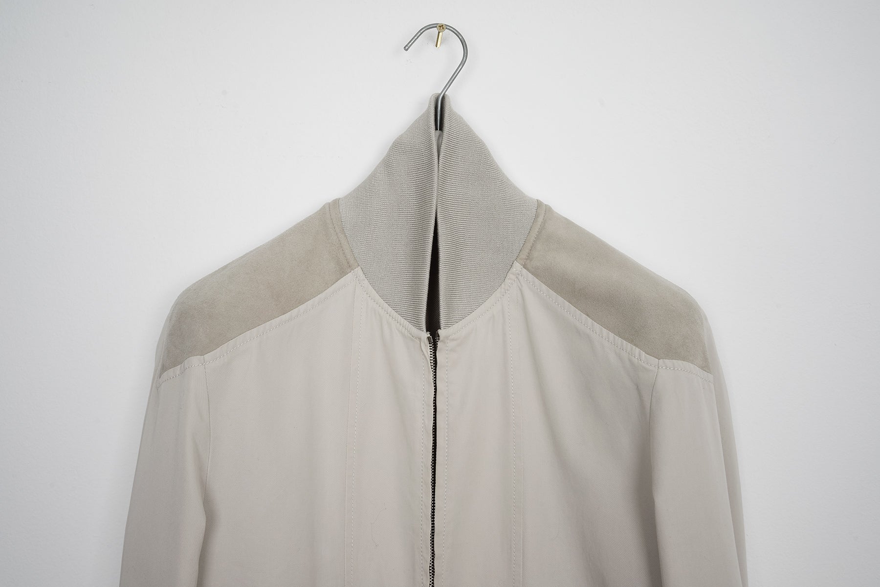 2008 S/S COTTON BOMBER JACKET WITH SUEDE INSERTS