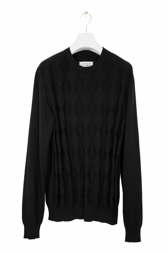 2007 A/W DIAMOND PATTERN BLACK CREWNECK