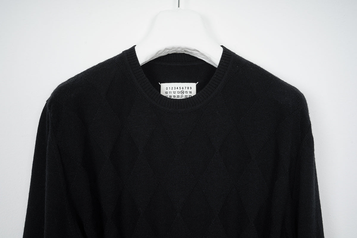 2007 A/W DIAMOND PATTERN BLACK CREWNECK