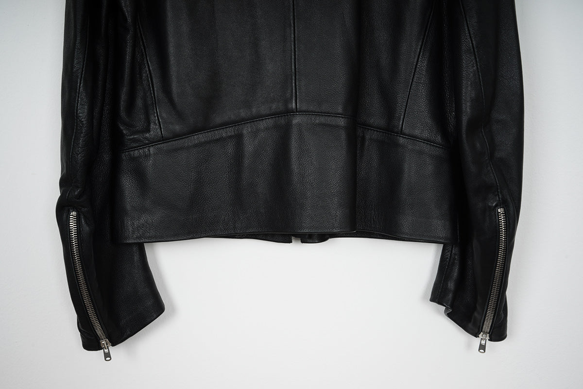 2006 A/W BLACK 5-ZIP RIDER JACKET IN DEERSKIN LEATHER
