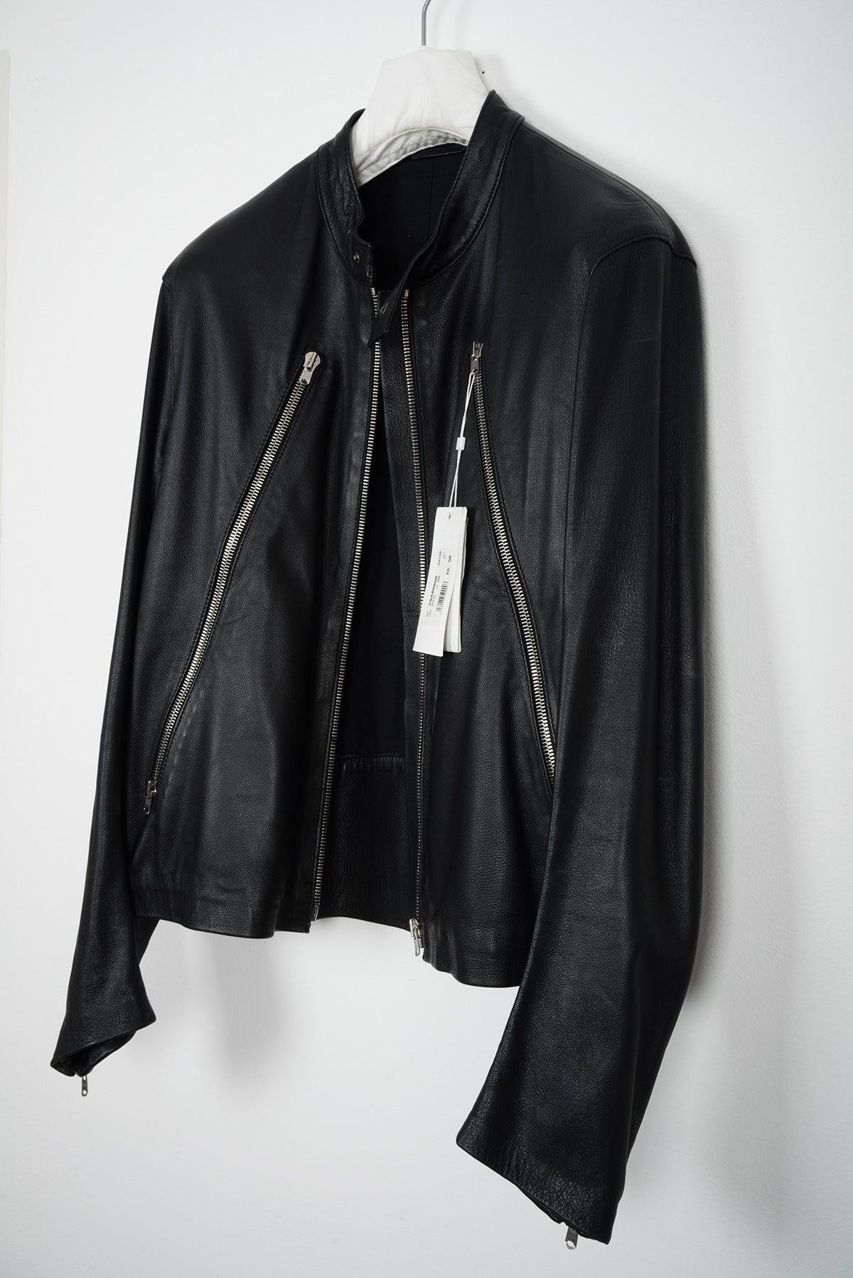 2006 A/W BLACK 5-ZIP RIDER JACKET IN DEERSKIN LEATHER