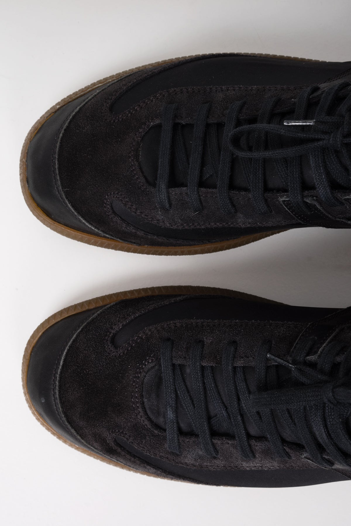 2006 S/S BLACK NYLON AND SUEDE GUM SOLE SNEAKERS