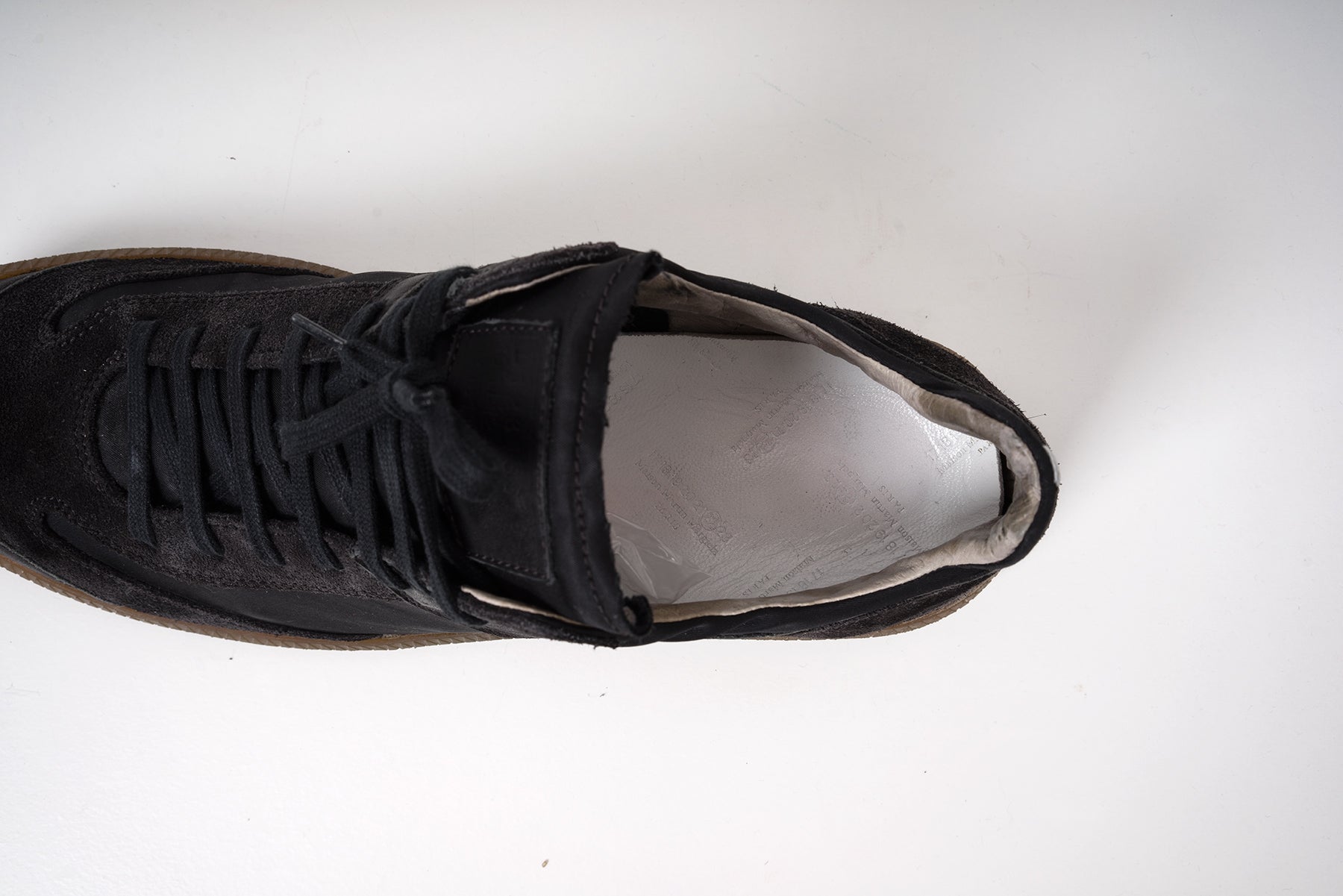 2006 S/S BLACK NYLON AND SUEDE GUM SOLE SNEAKERS